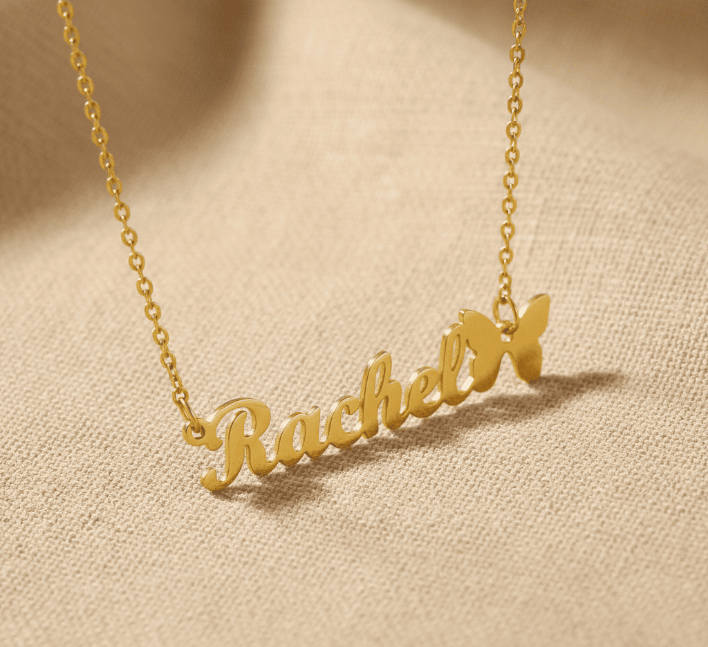 Custom Name and Butterly Necklace - Hidden Forever