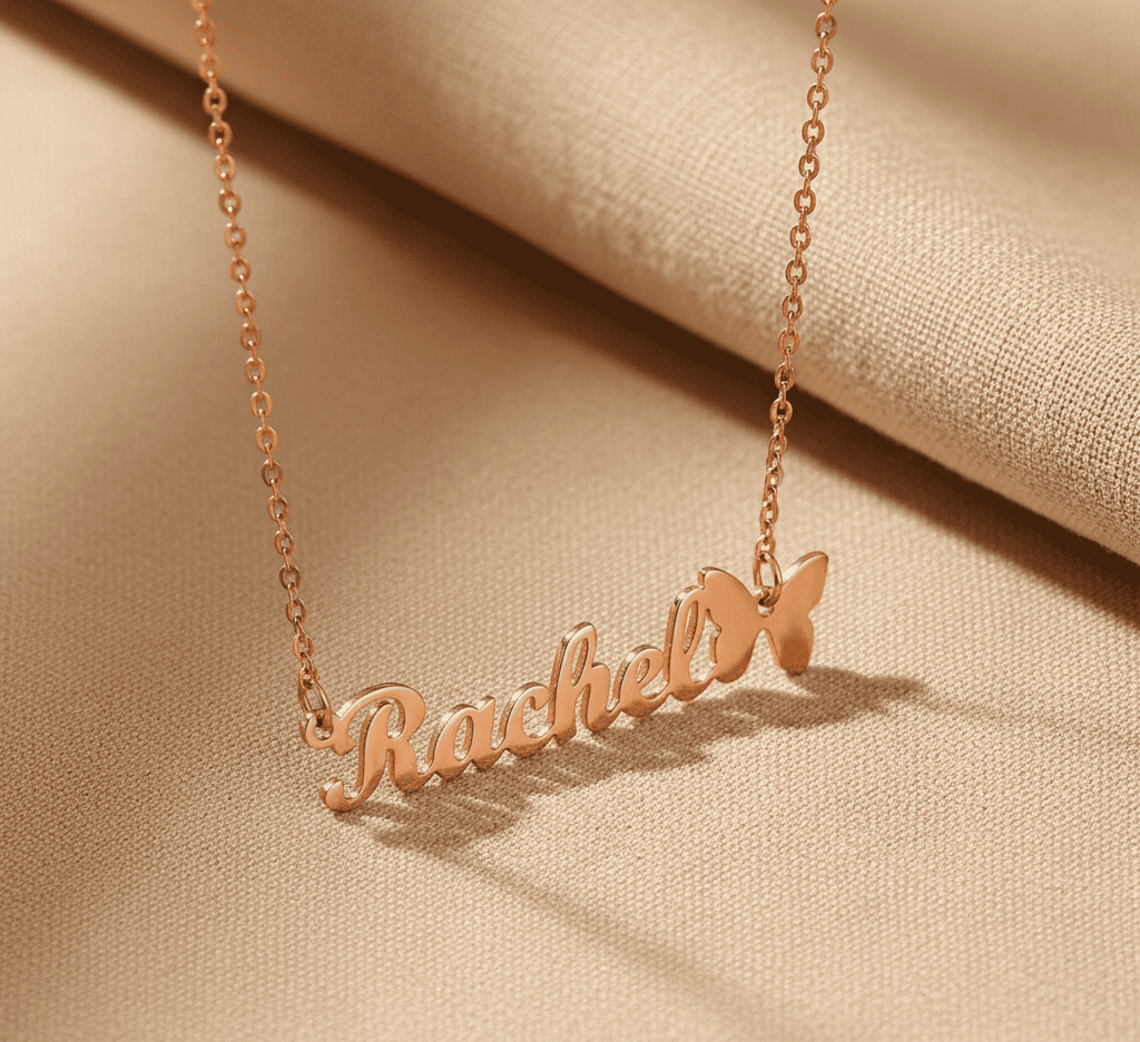 Custom Name and Butterly Necklace - Hidden Forever