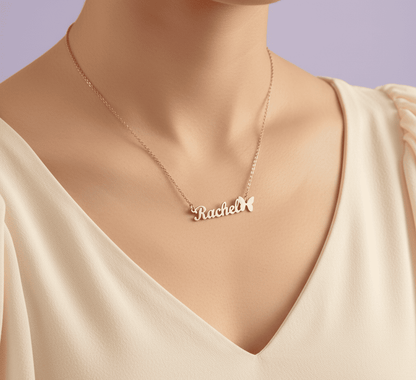 Custom Name and Butterly Necklace - Hidden Forever