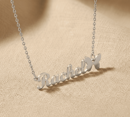 Custom Name and Butterly Necklace - Hidden Forever
