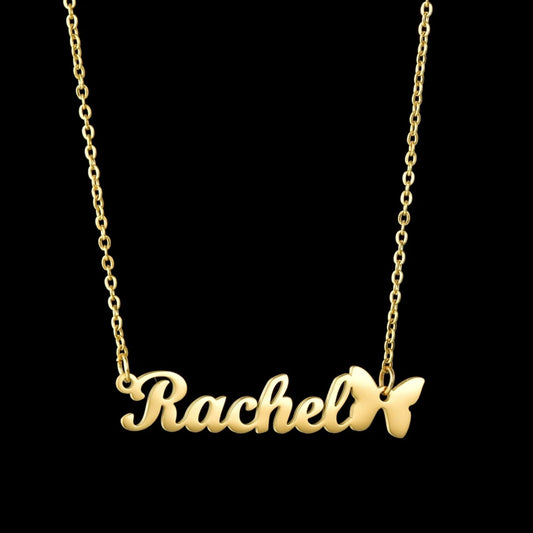 Custom Name and Butterly Necklace - Hidden Forever