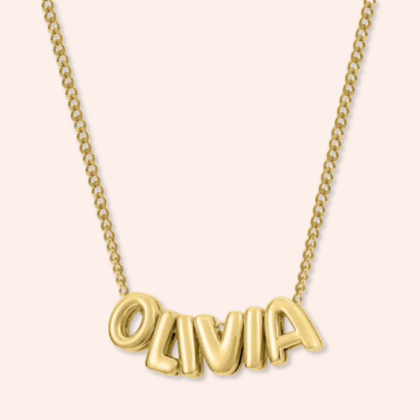 Custom Name in 3D Bubble Letters Necklace - Hidden Forever