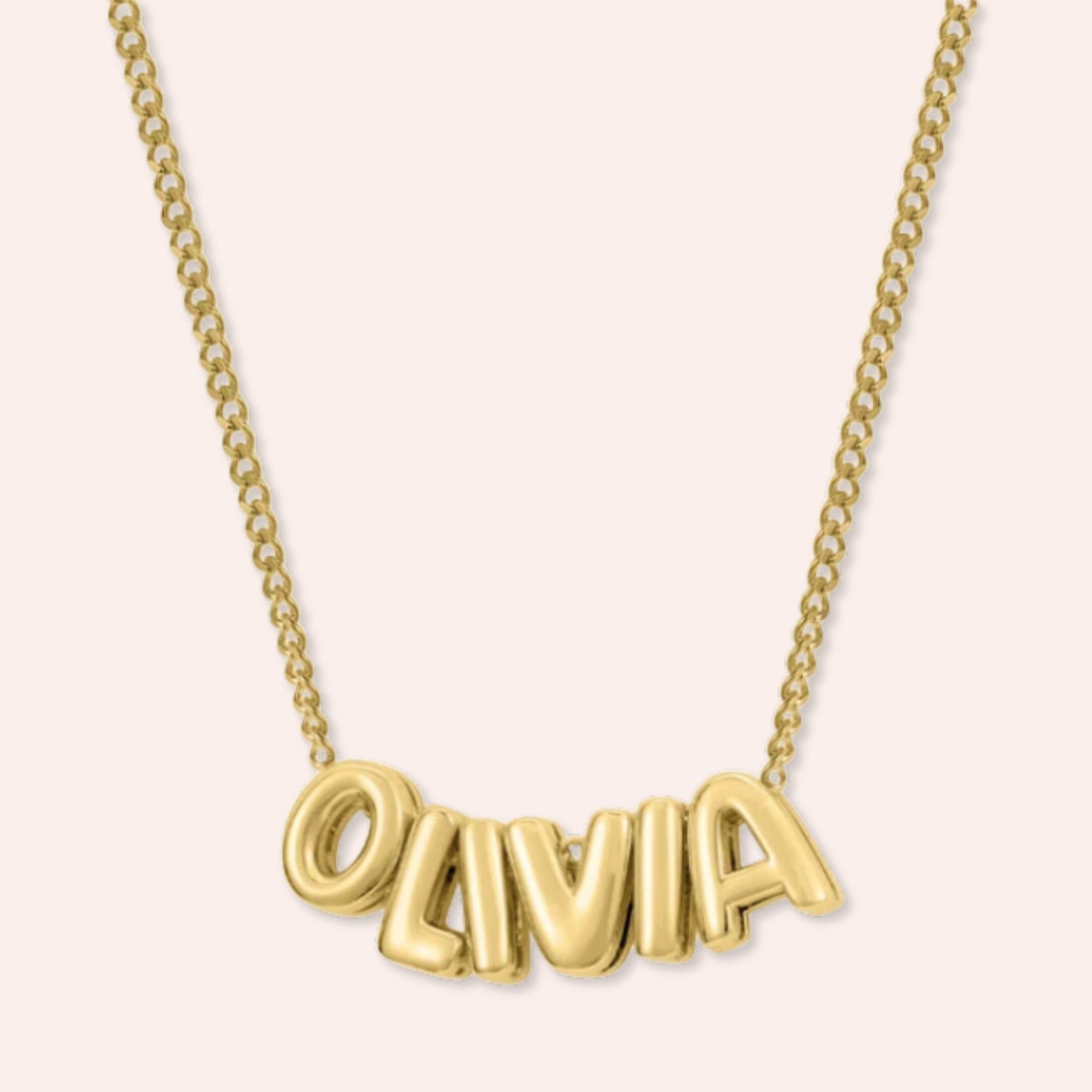 Custom Name in 3D Bubble Letters Necklace - Hidden Forever