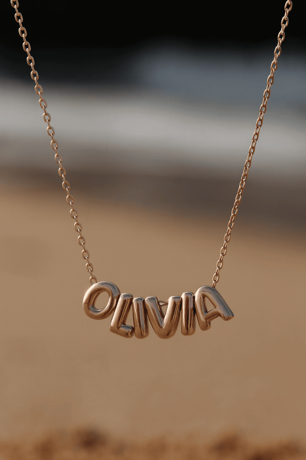 Custom Name in 3D Bubble Letters Necklace - Hidden Forever