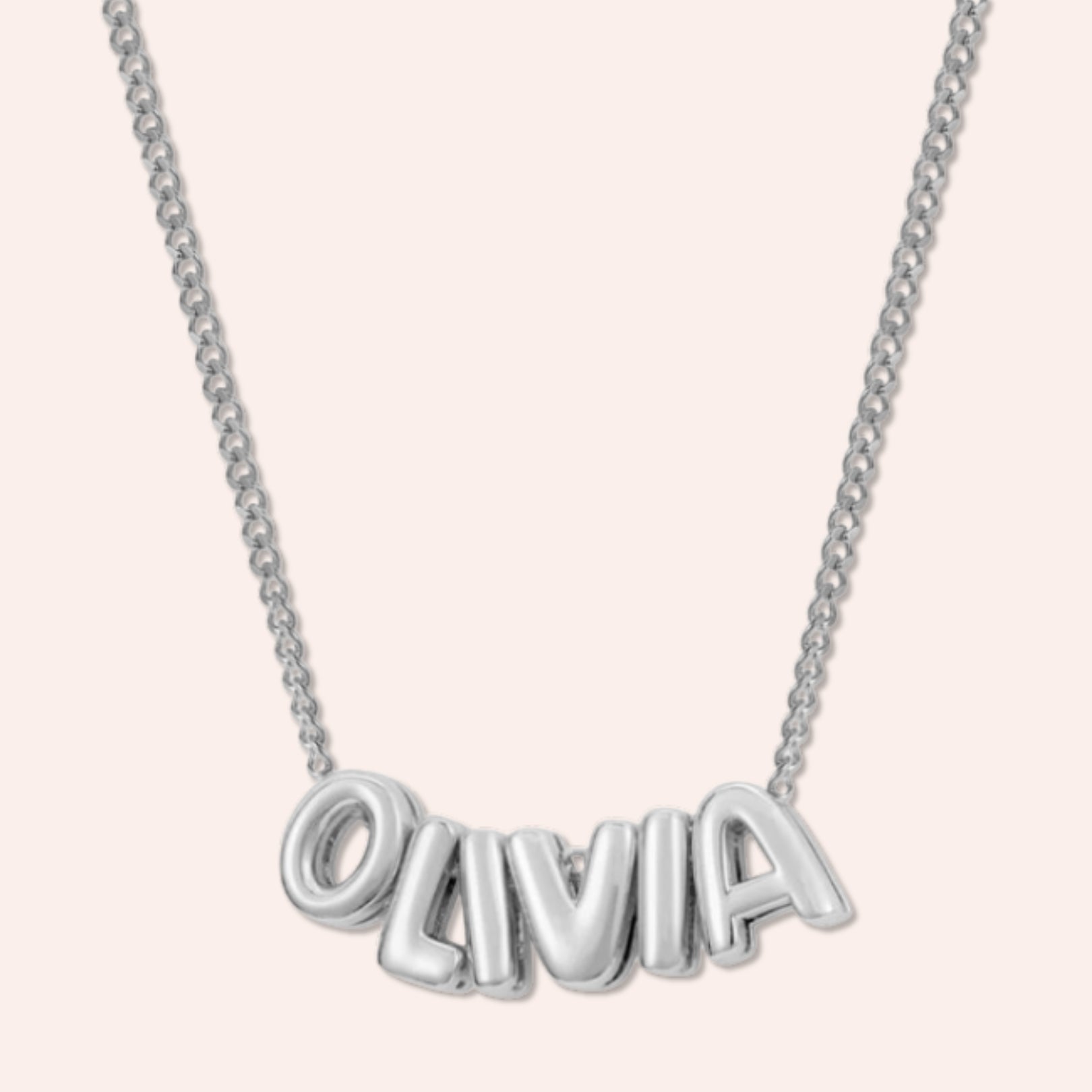 Custom Name in 3D Bubble Letters Necklace - Hidden Forever