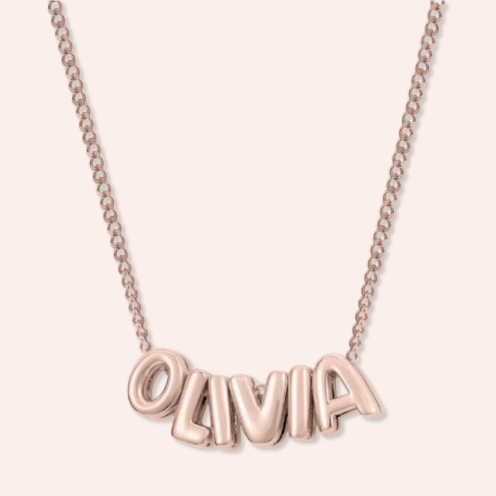 Custom Name in 3D Bubble Letters Necklace - Hidden Forever