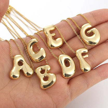 Custom Name in Chunky Ballon Bubble Letter Necklace - Hidden Forever