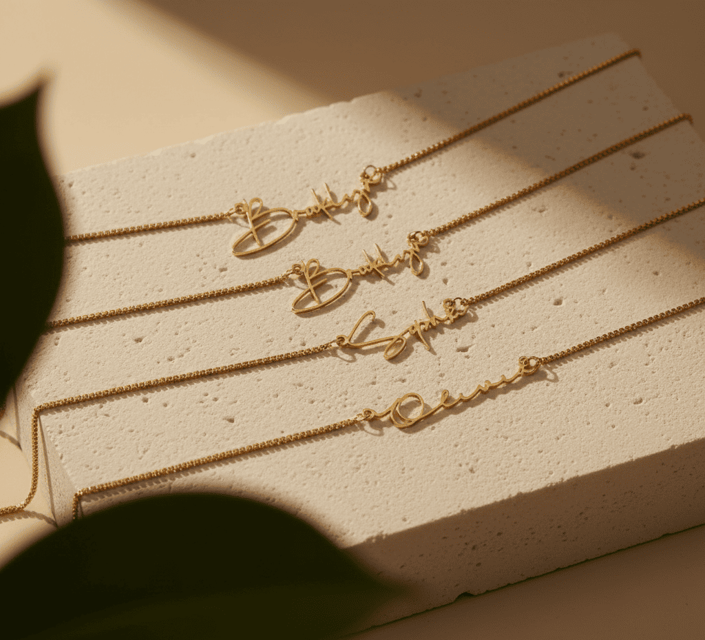 Custom Name in Unique Letters Box Chain Necklace - Hidden Forever