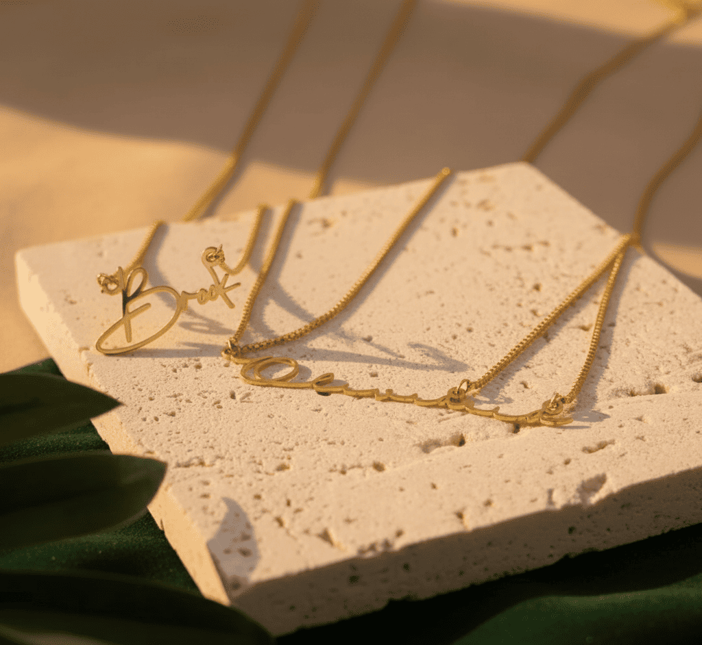 Custom Name in Unique Letters Box Chain Necklace - Hidden Forever