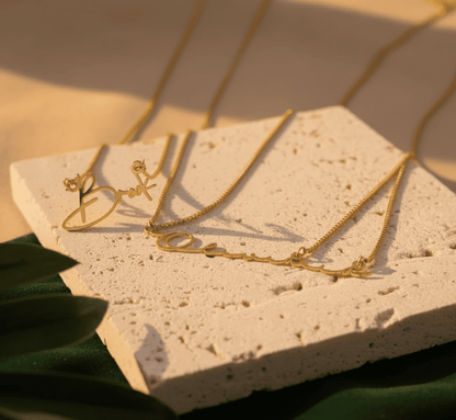 Custom Name in Unique Letters Box Chain Necklace - Hidden Forever