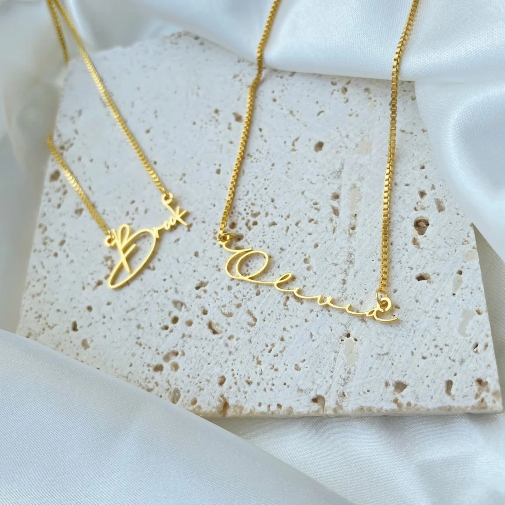 Custom Name in Unique Letters Box Chain Necklace - Hidden Forever