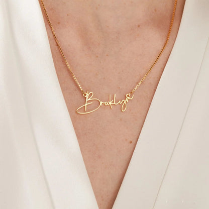 Custom Name in Unique Letters Box Chain Necklace - Hidden Forever