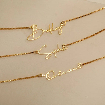 Custom Name in Unique Letters Box Chain Necklace - Hidden Forever