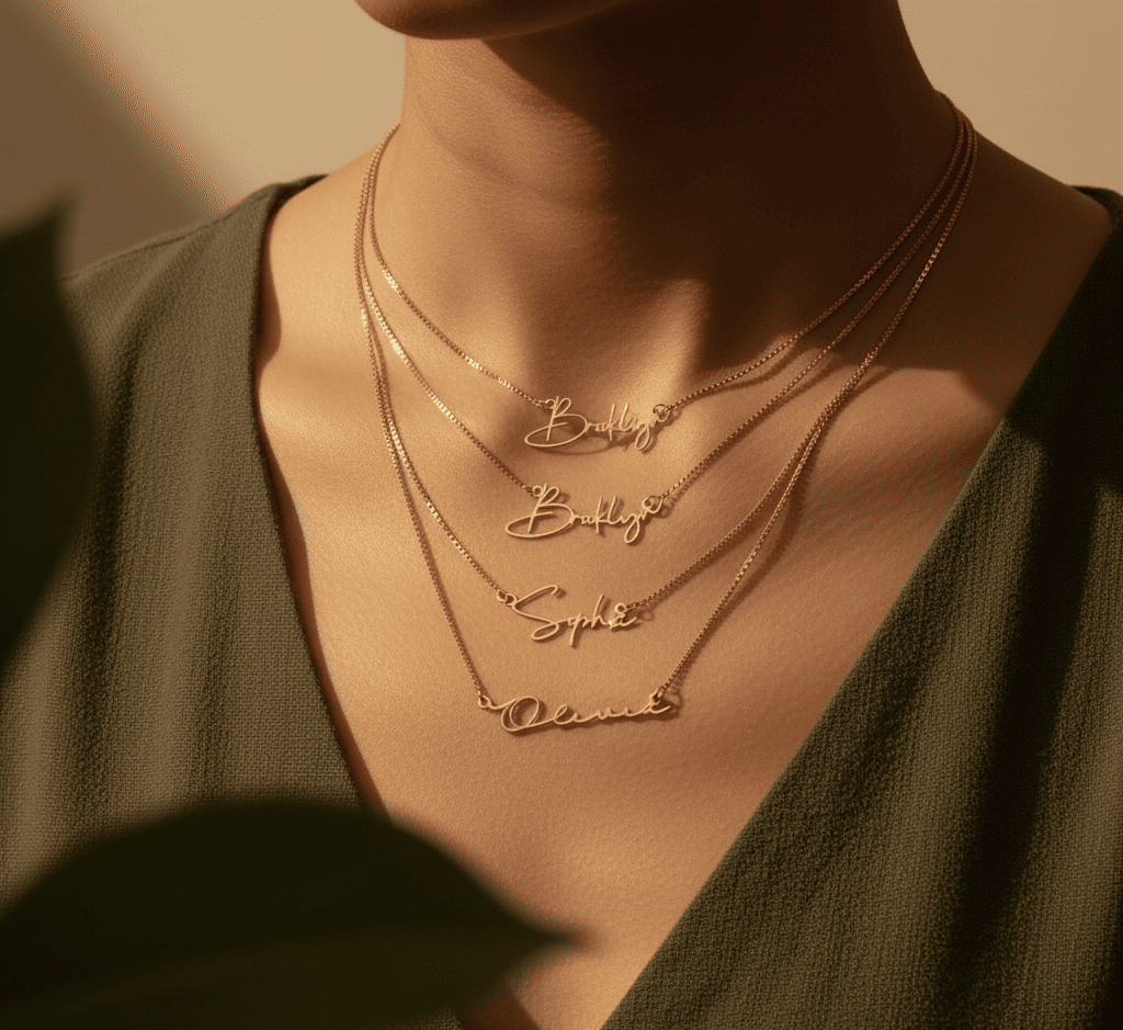 Custom Name in Unique Letters Box Chain Necklace - Hidden Forever