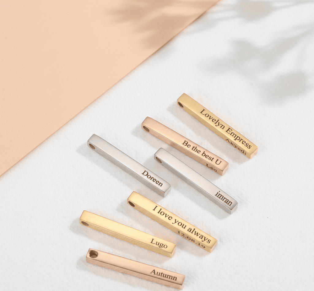 Custom Name Vertical Bar Necklace - Hidden Forever