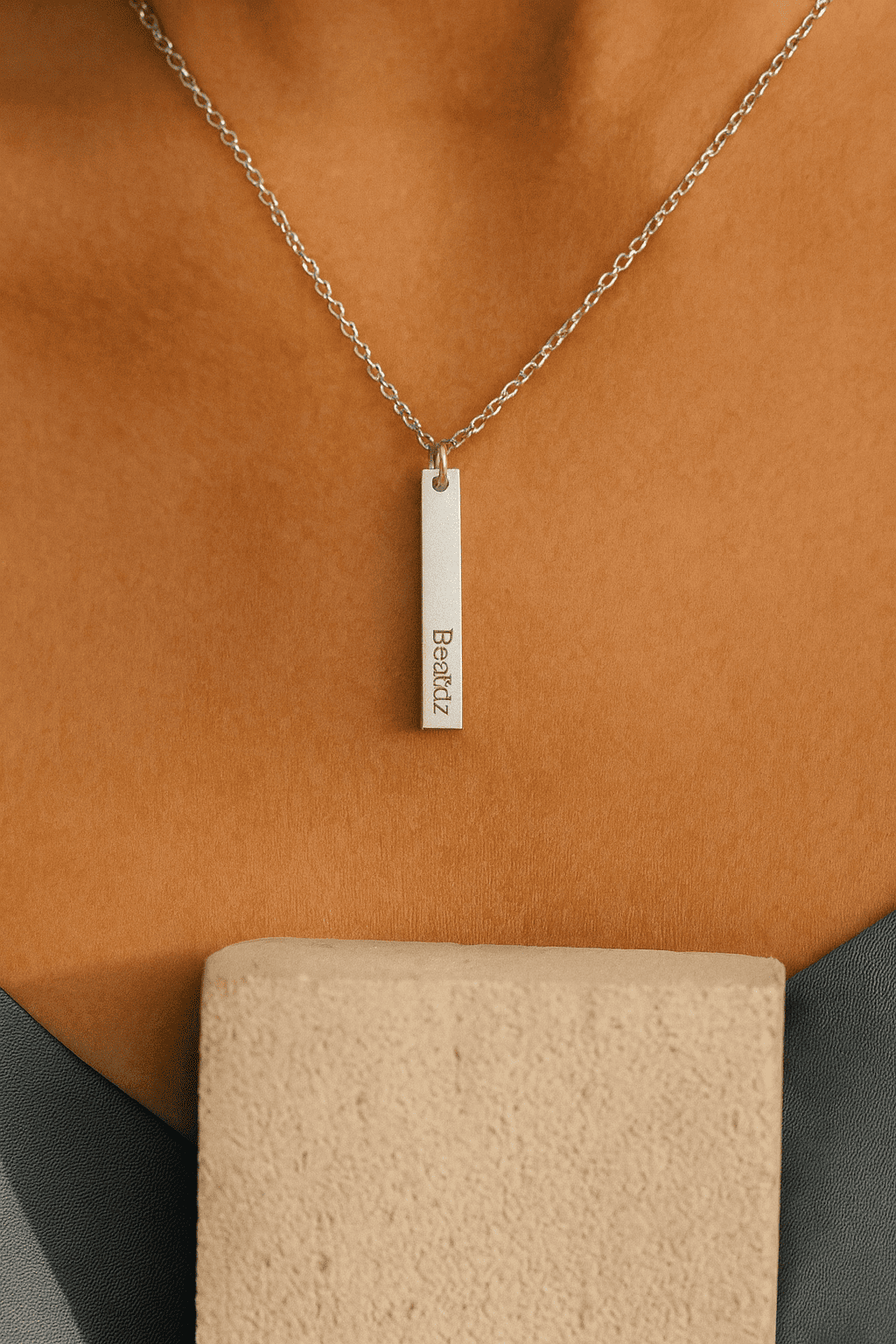 Custom Name Vertical Bar Necklace - Hidden Forever