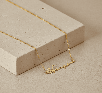Custom Name with Diamond Tip Necklace - Hidden Forever