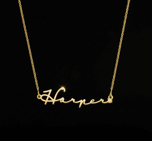 Custom Name with Diamond Tip Necklace - Hidden Forever