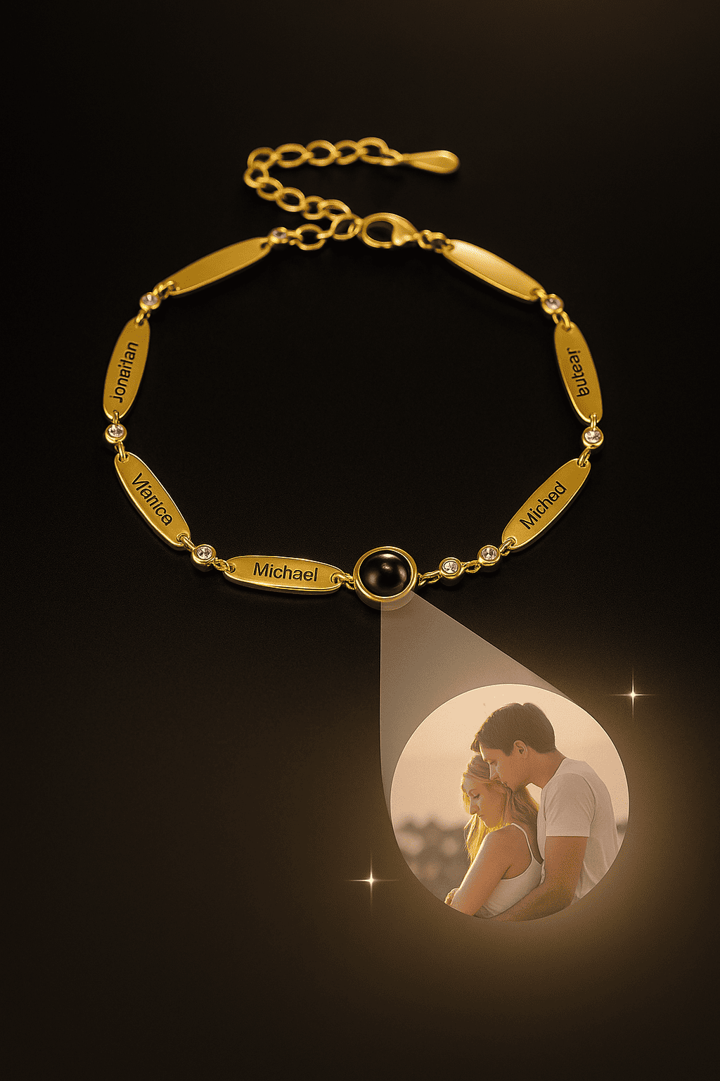 Custom Names Birthstone Hidden Photo Bracelet - Hidden Forever