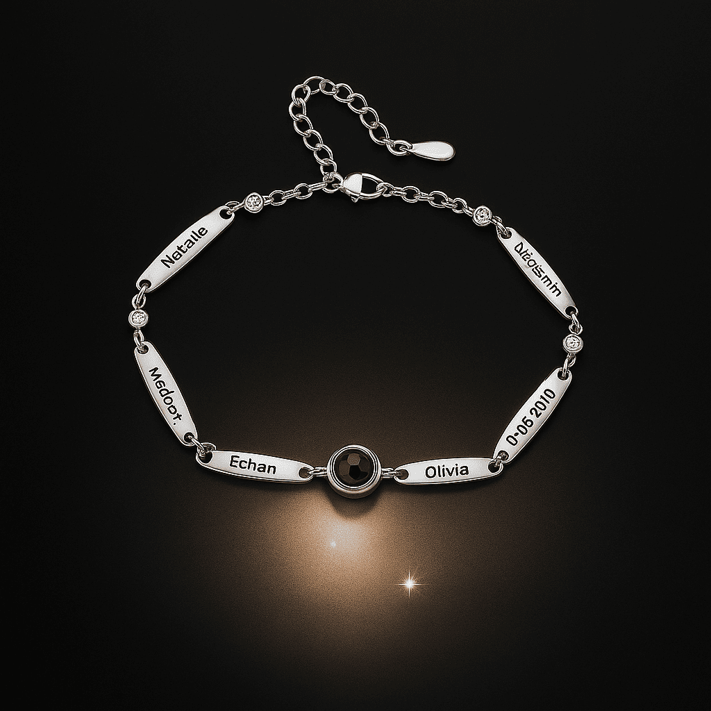 Custom Names Birthstone Hidden Photo Bracelet - Hidden Forever