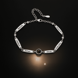 Custom Names Birthstone Hidden Photo Bracelet - Hidden Forever