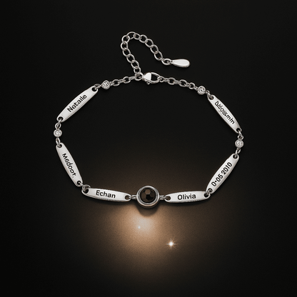 Custom Names Birthstone Hidden Photo Bracelet - Hidden Forever