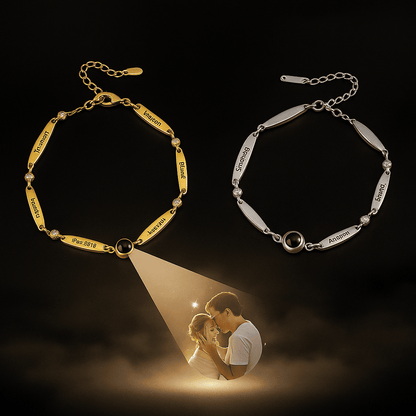 Custom Names Birthstone Hidden Photo Bracelet - Hidden Forever