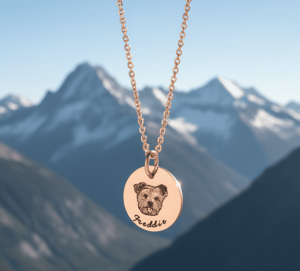 Custom Pet Photo and Name Necklace - Hidden Forever