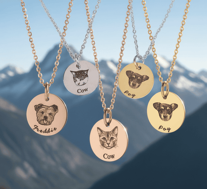 Custom Pet Photo and Name Necklace - Hidden Forever