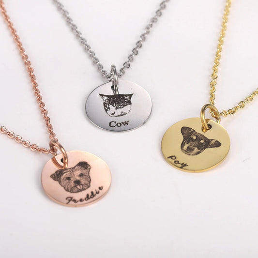 Custom Pet Photo and Name Necklace - Hidden Forever