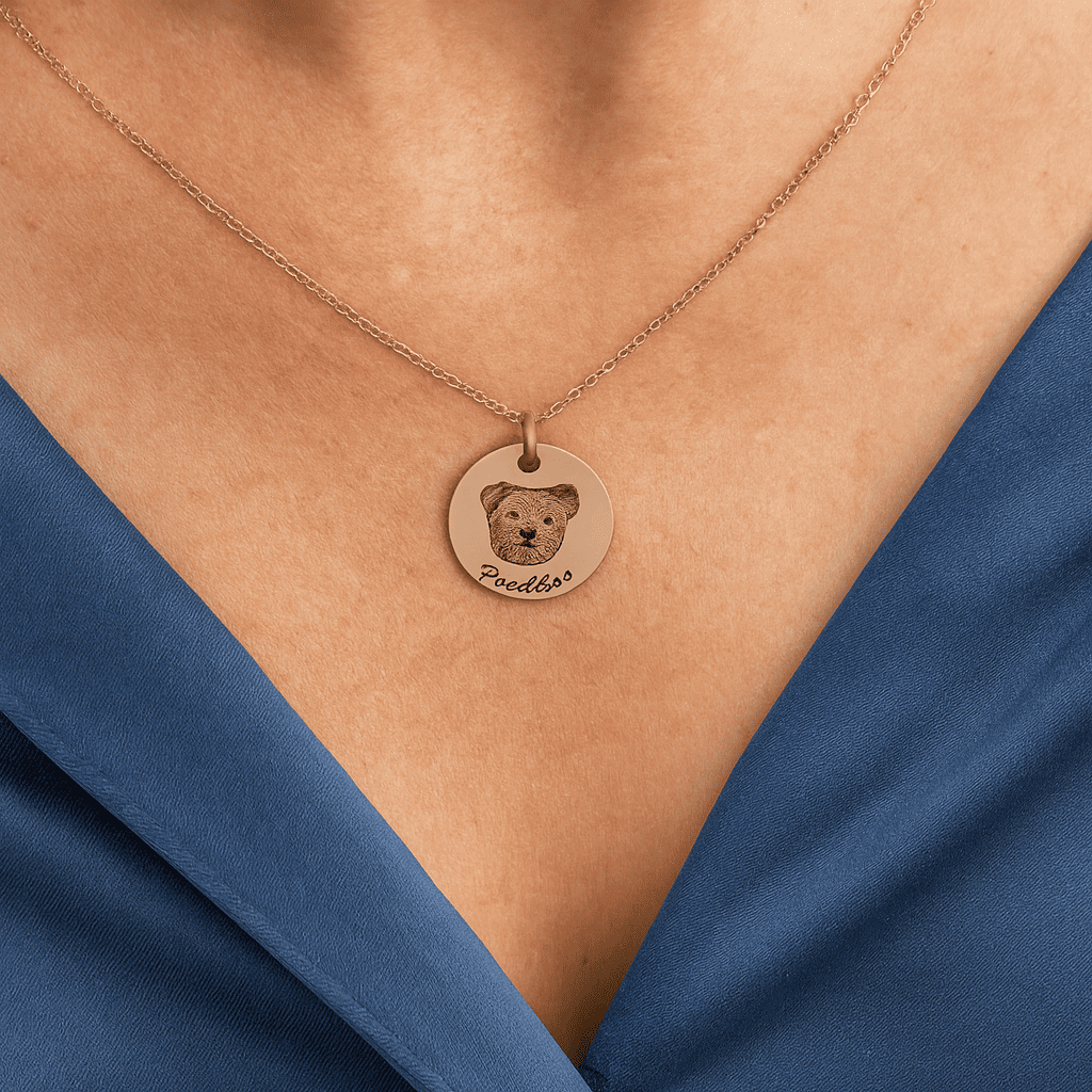 Custom Pet Photo and Name Necklace - Hidden Forever