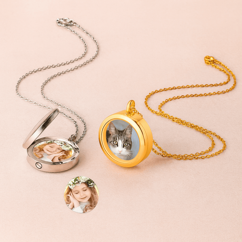 Custom Photo Engraved Memorial Ash Pendant - Hidden Forever