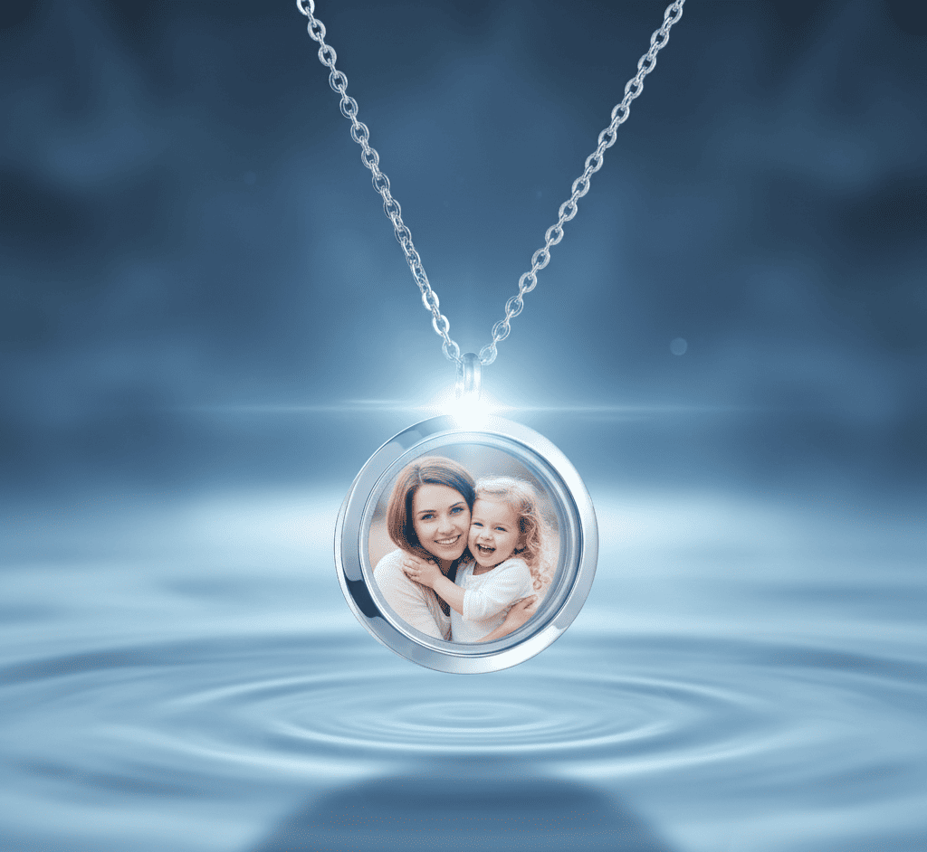 Custom Photo Engraved Memorial Ash Pendant - Hidden Forever