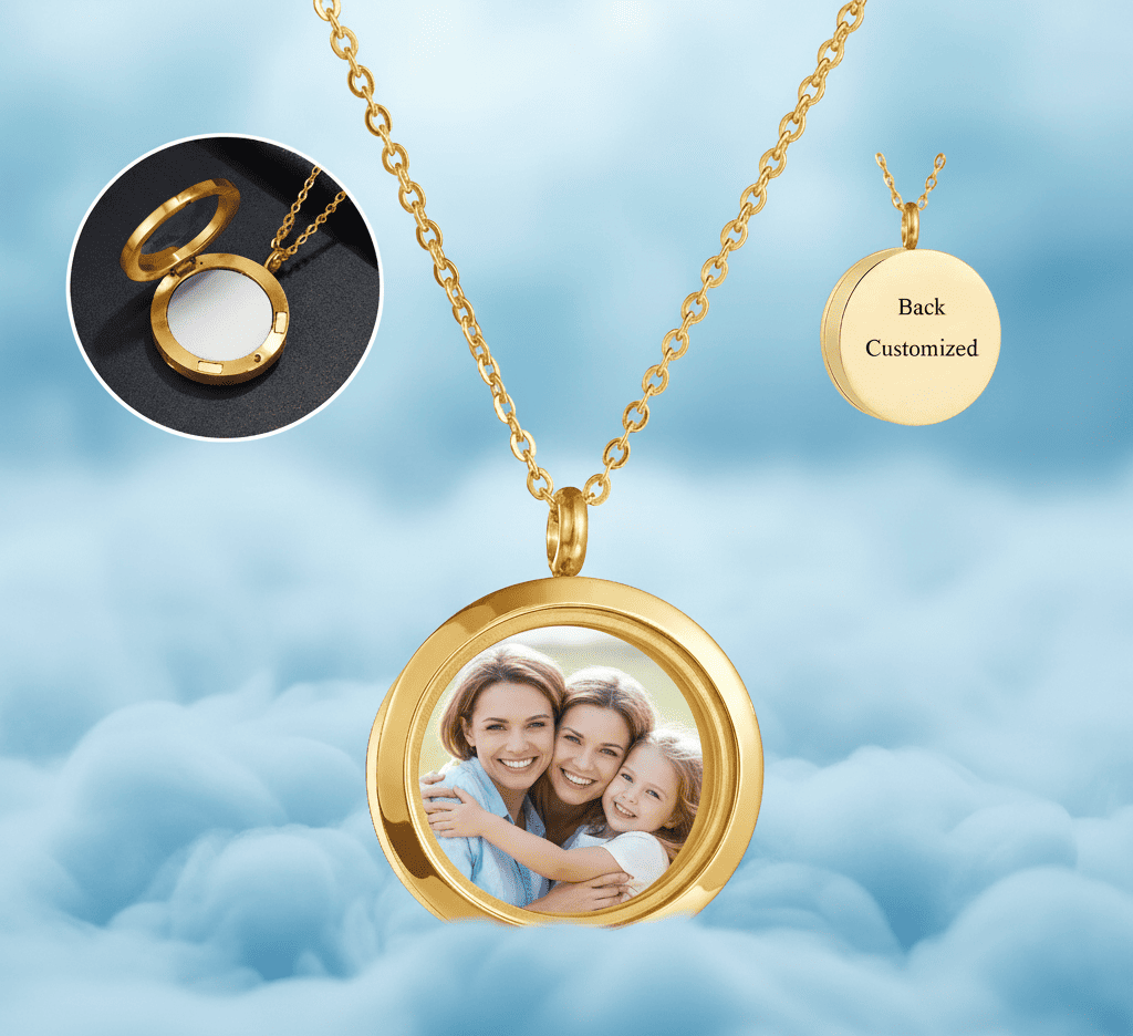 Custom Photo Engraved Memorial Ash Pendant - Hidden Forever
