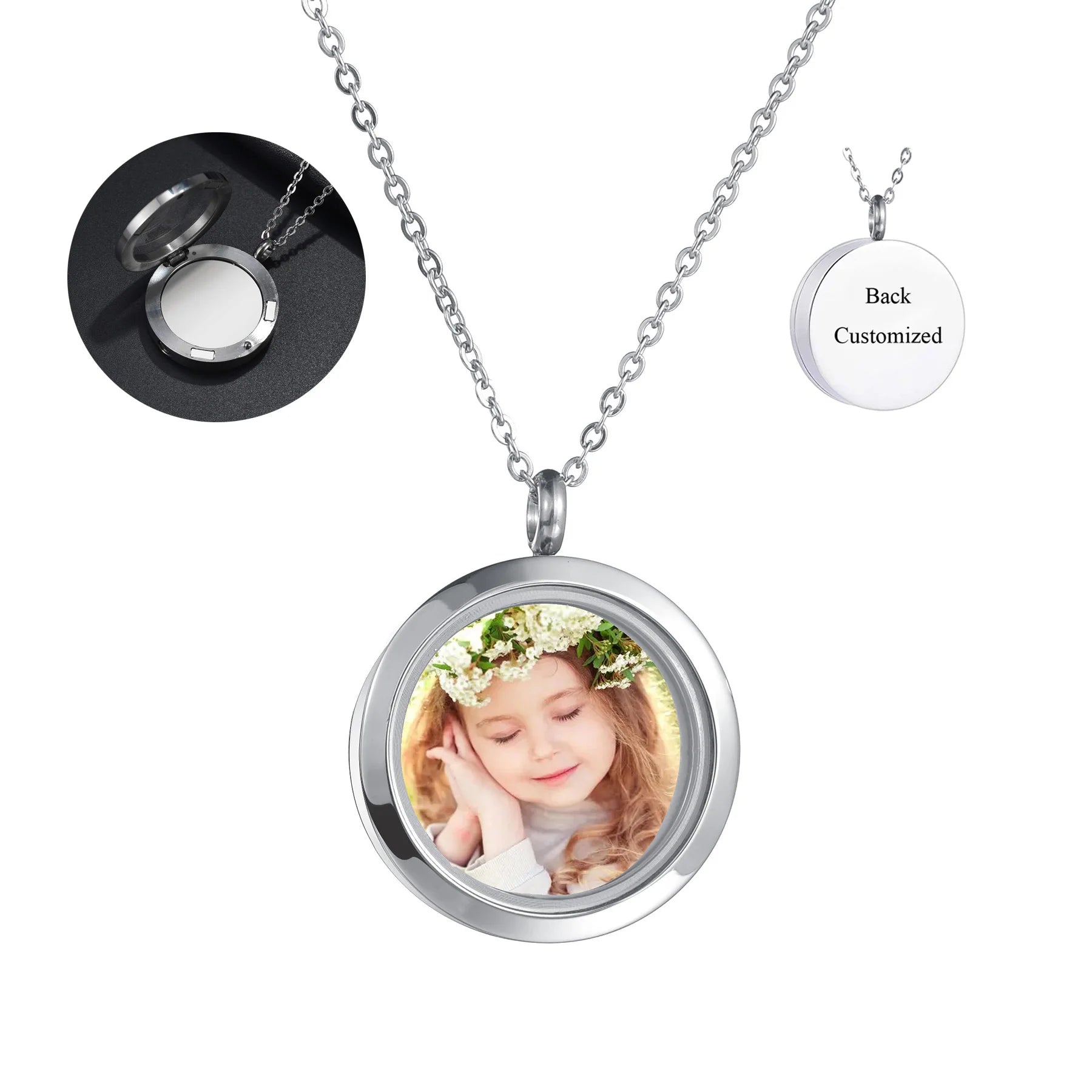 Custom Photo Engraved Memorial Ash Pendant - Hidden Forever