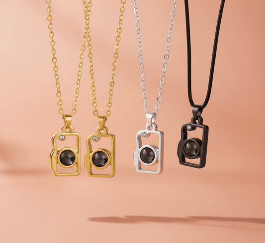 Custom Photo Projection 2 pcs Magnetic Camera Necklace - Hidden Forever