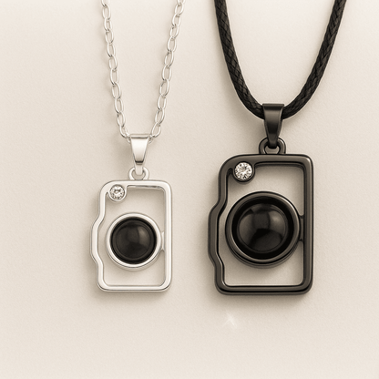Custom Photo Projection 2 pcs Magnetic Camera Necklace - Hidden Forever