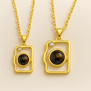 Custom Photo Projection 2 pcs Magnetic Camera Necklace - Hidden Forever