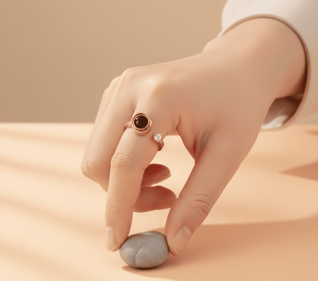 Custom Photo Projection Adjustable Flower Ring - Hidden Forever