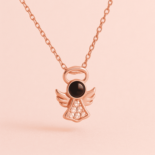 Custom Photo Projection Angel Necklace - Hidden Forever