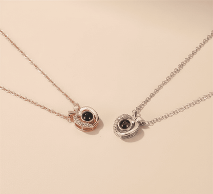 Custom Photo Projection Apple Pendant Necklace - Hidden Forever