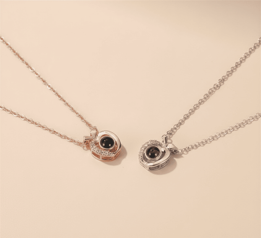 Custom Photo Projection Apple Pendant Necklace - Hidden Forever