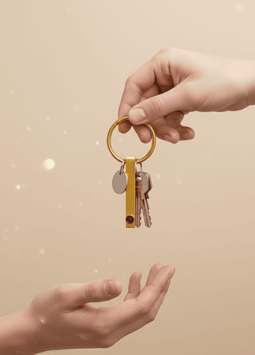 Custom Photo Projection Bar Key Ring - Hidden Forever