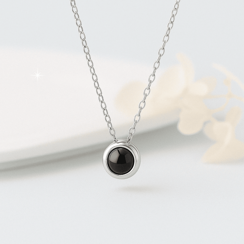 Custom Photo Projection Classic Gem Necklace - Hidden Forever