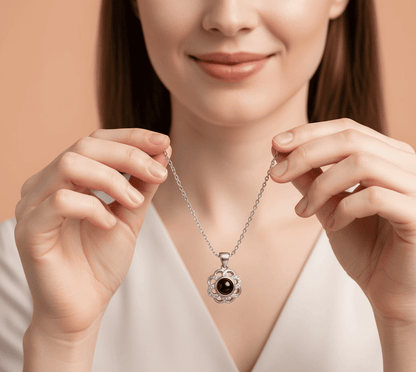 Custom Photo Projection Clover Necklace - Hidden Forever