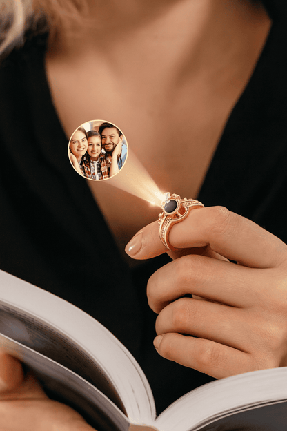 Custom Photo Projection Crown Ring - Hidden Forever
