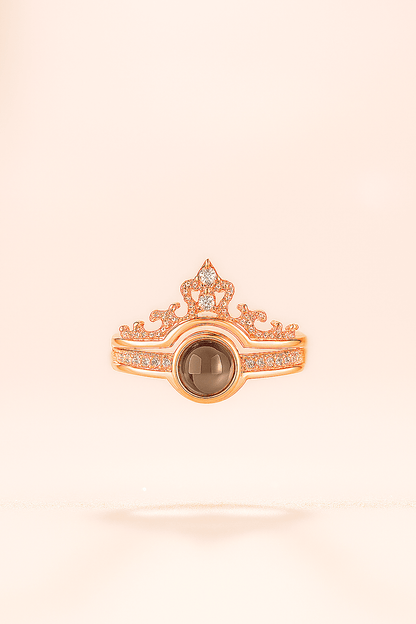 Custom Photo Projection Crown Ring - Hidden Forever