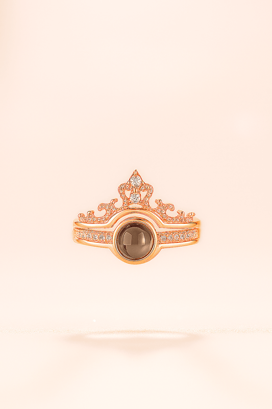 Custom Photo Projection Crown Ring - Hidden Forever