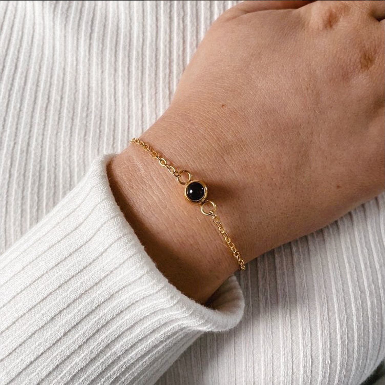 Custom Photo Projection Dainty Bracelet - Hidden Forever