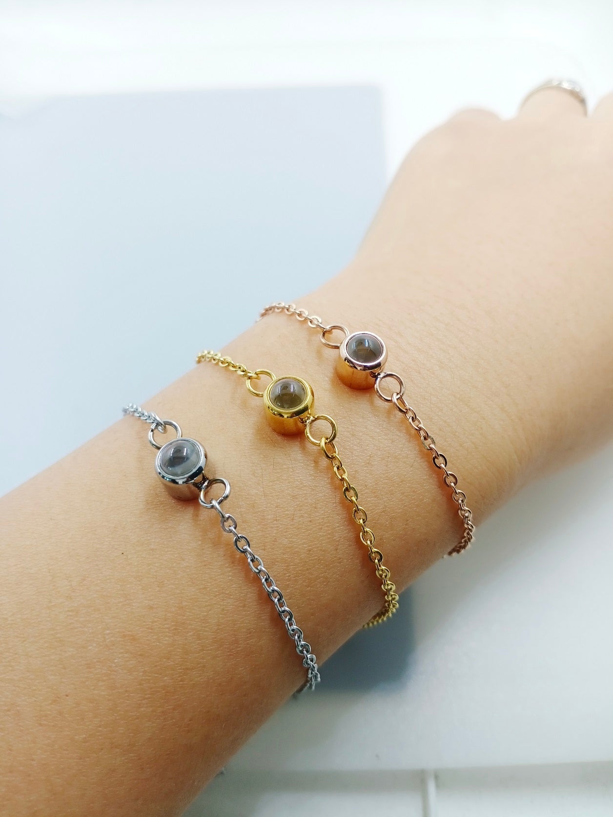 Custom Photo Projection Dainty Bracelet - Hidden Forever